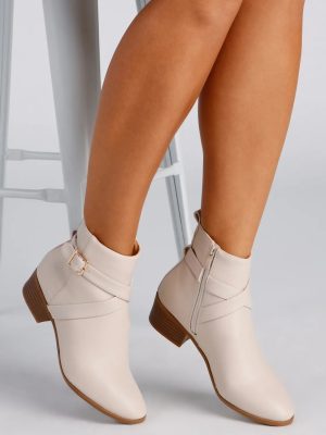 Buckle Up Stacked Heel Ankle Booties