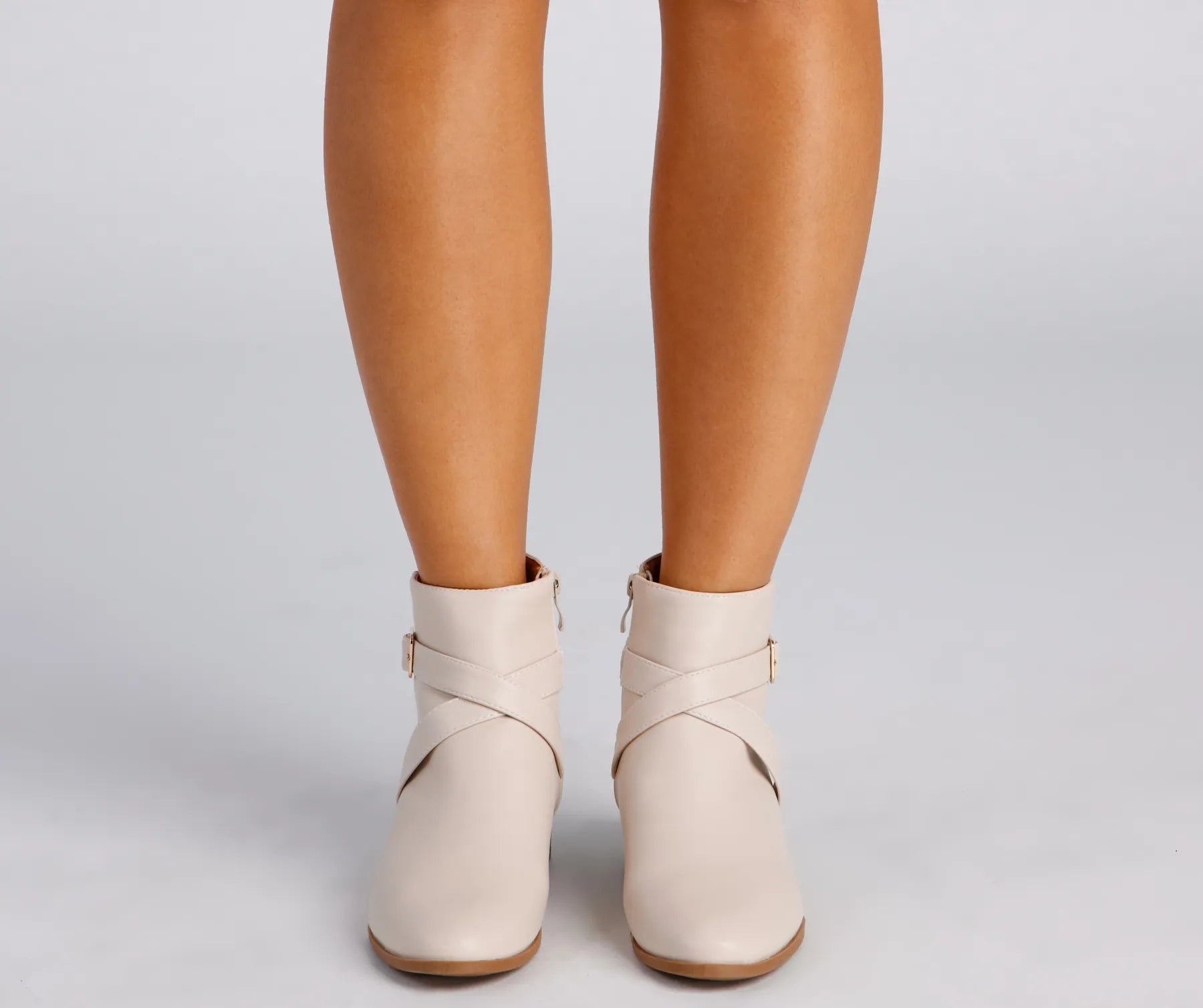 Buckle Up Stacked Heel Ankle Booties - Image 2
