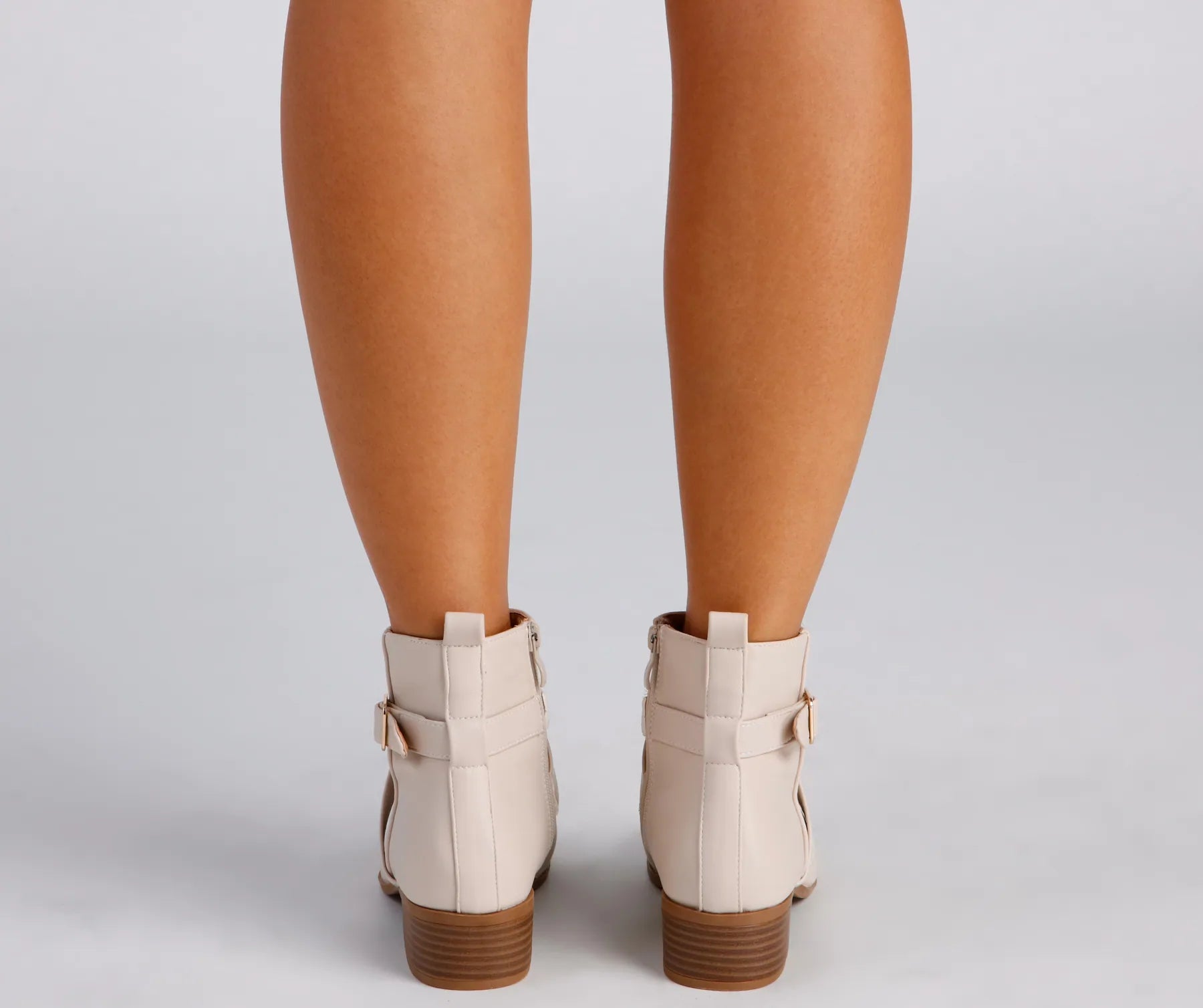Buckle Up Stacked Heel Ankle Booties - Image 4