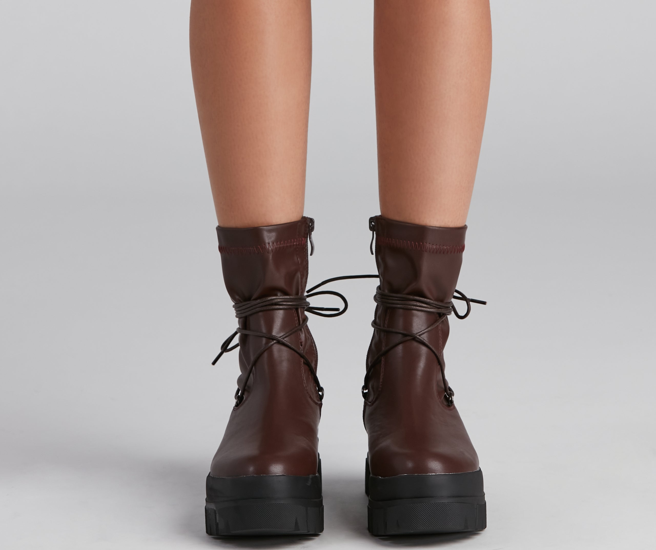 Stylish Command Lug Sole Combat Boots - Image 2