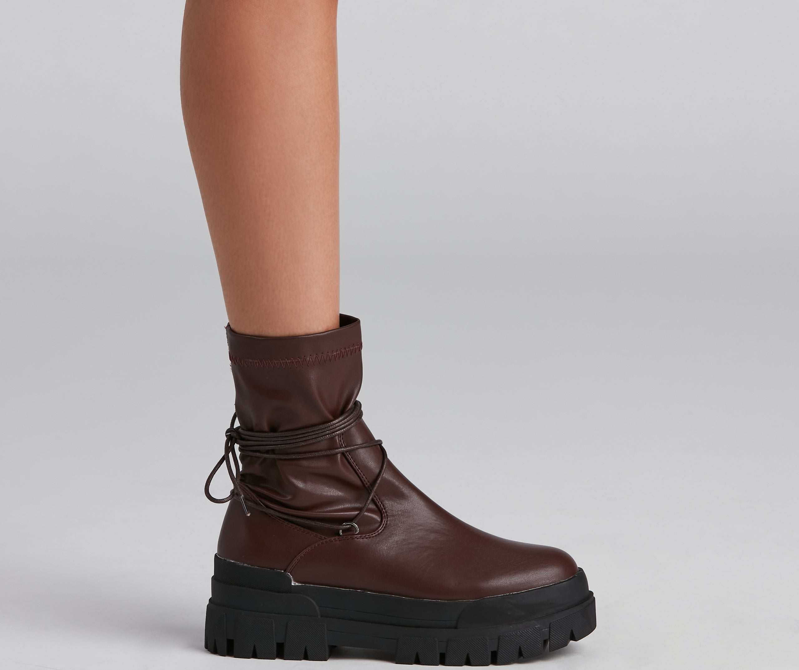 Stylish Command Lug Sole Combat Boots - Image 3