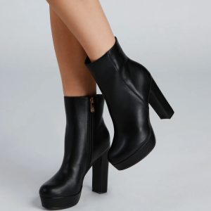 Girly-Grudge Platform Booties