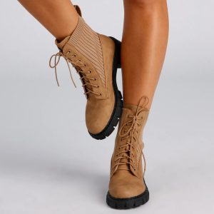 Trendy Status Knit Detail Boots