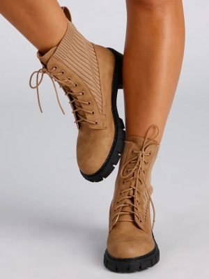 Trendy Status Knit Detail Boots