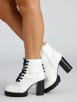 Feelin' Bold Lace-Up Booties