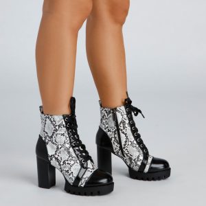 Sassy Steps Snake Print Booties
