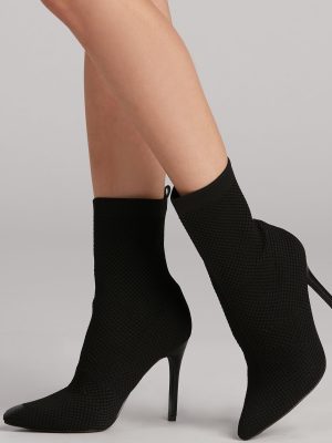 Major Strut Knit Stiletto Booties