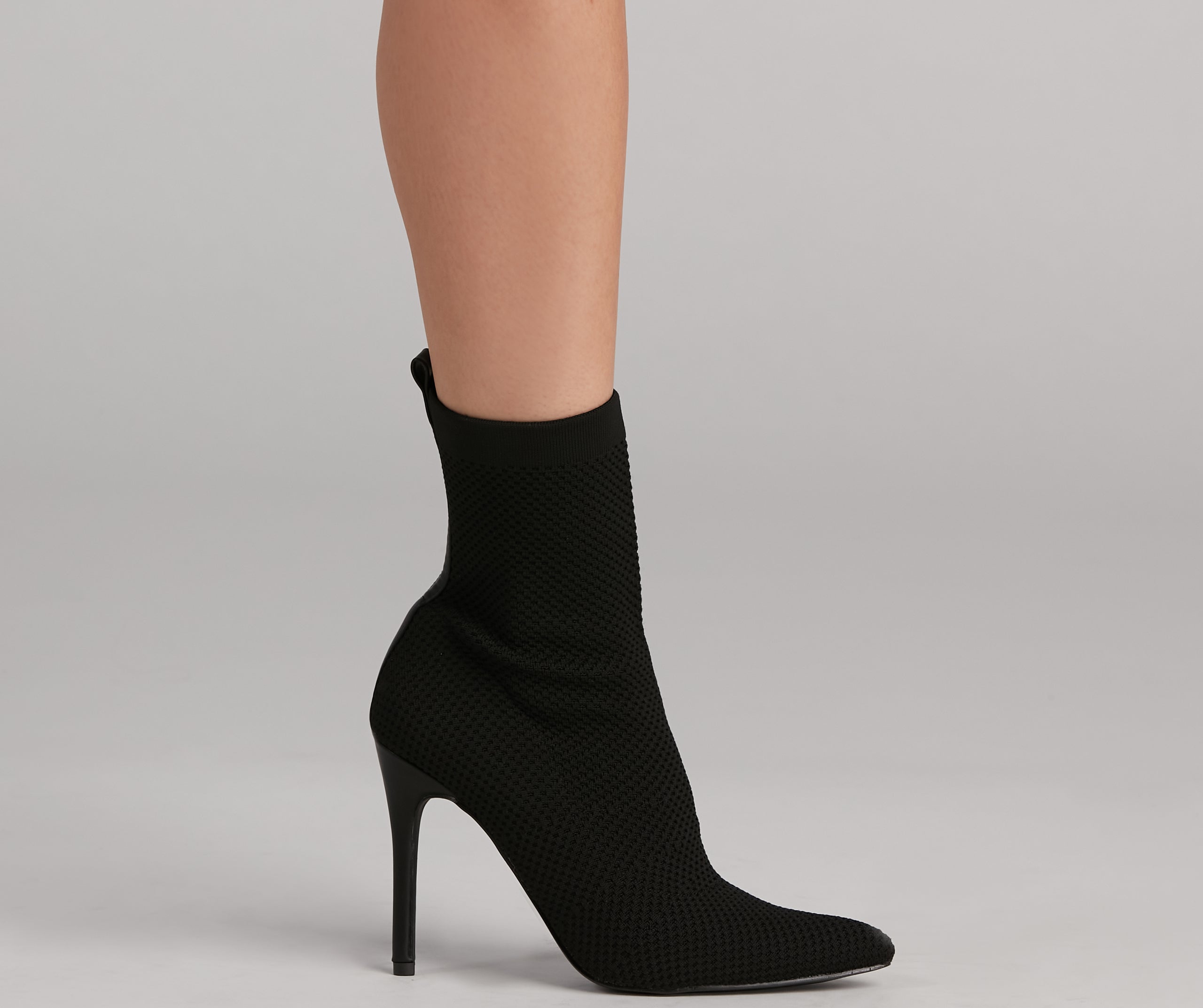 Major Strut Knit Stiletto Booties - Image 3