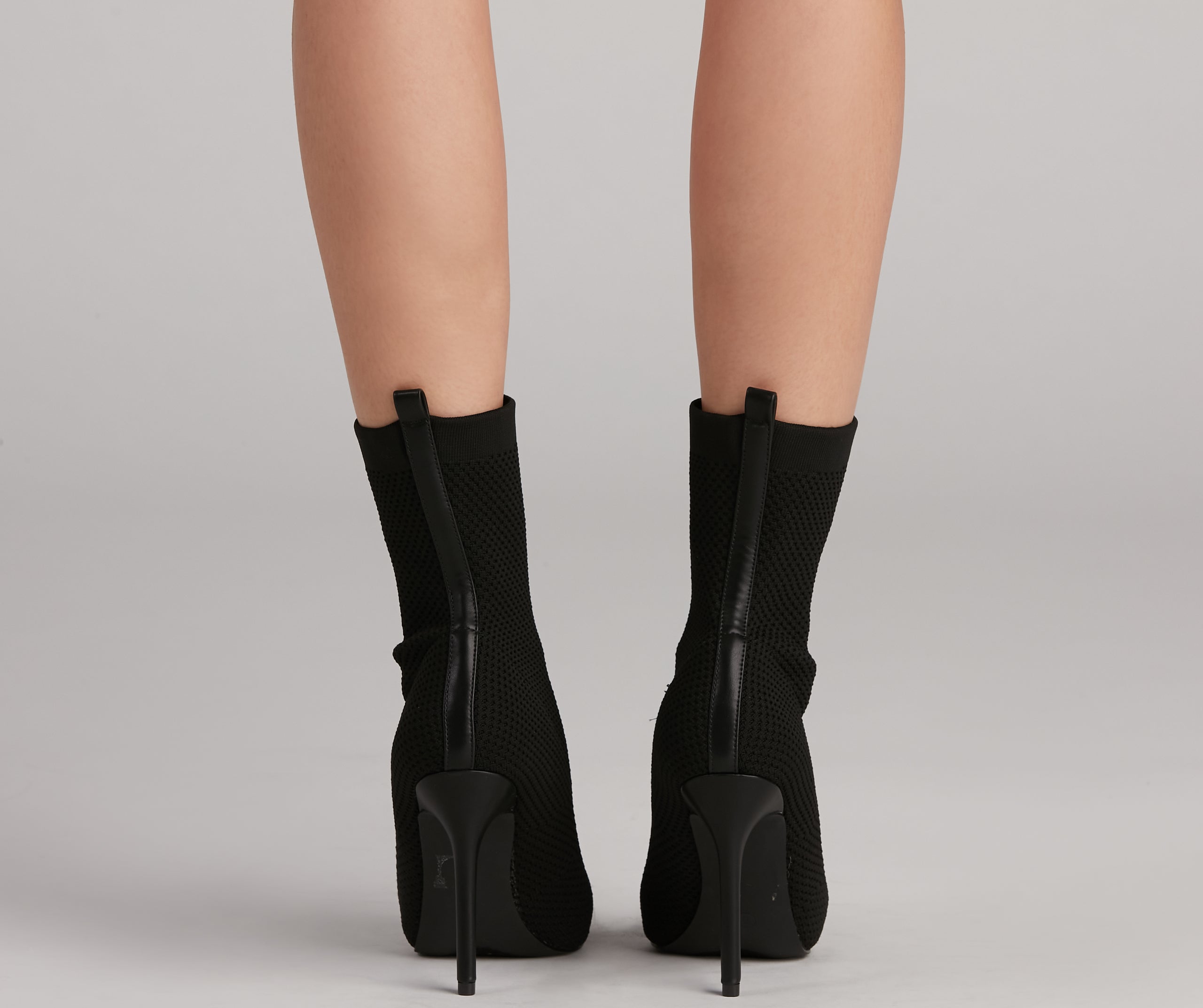 Major Strut Knit Stiletto Booties - Image 4
