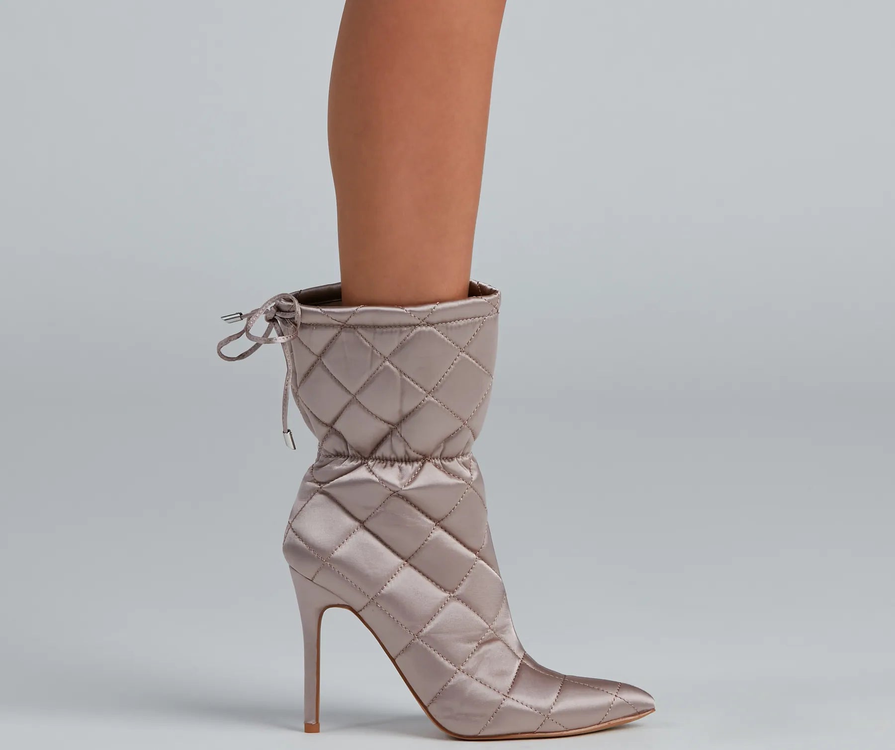 Quilted Beauty Scrunch Stiletto Booties - Image 9