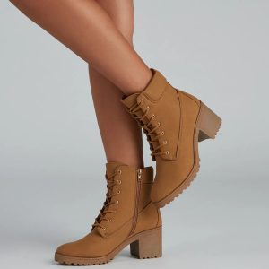 Trendy Moment Lace-Up Booties