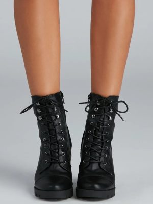 Wild Side Faux Leather Lug Boots