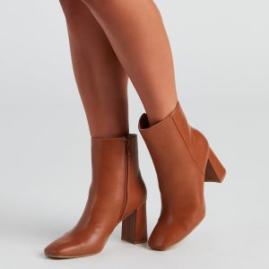 Fall Back On Block Heel Booties