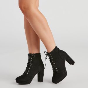 Catch My Drift Lace-Up Booties