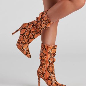 Killer Looks Faux Leather Snake Booties