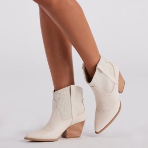 Country Babe Pearl Detailed Western Booties