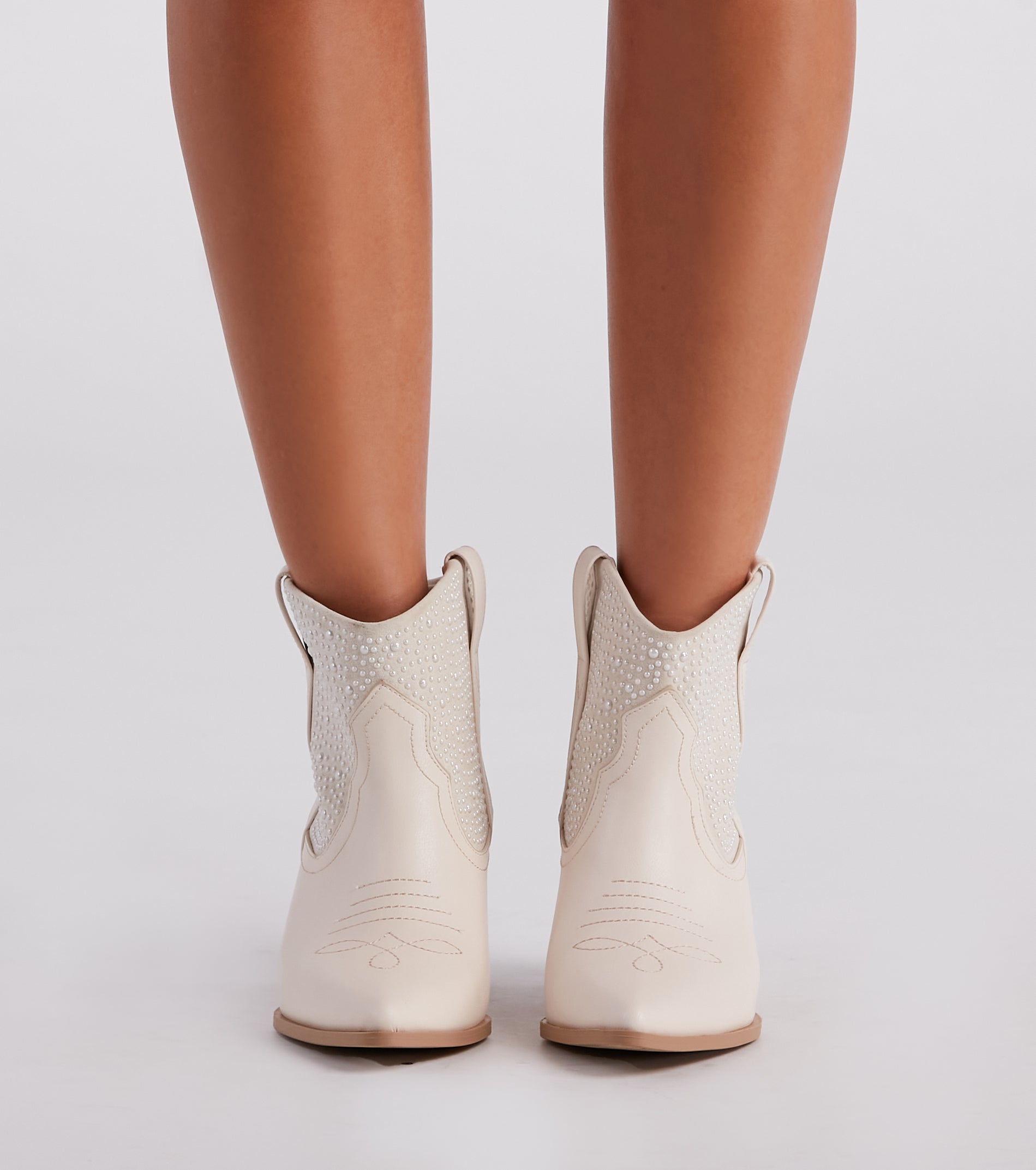 Country Babe Pearl Detailed Western Booties - Image 2