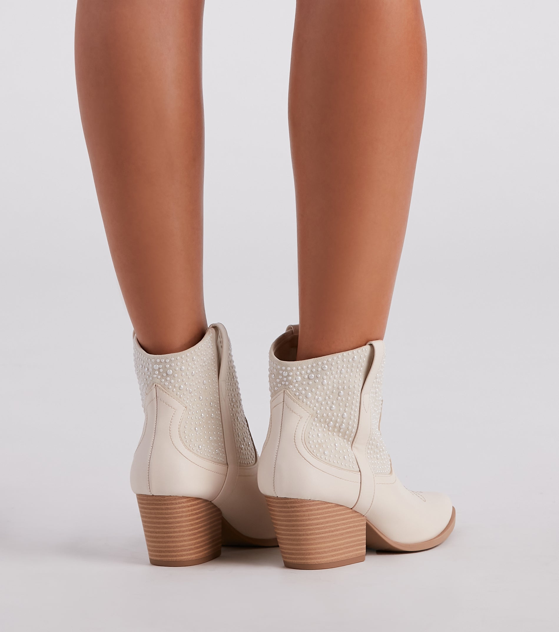 Country Babe Pearl Detailed Western Booties - Image 4