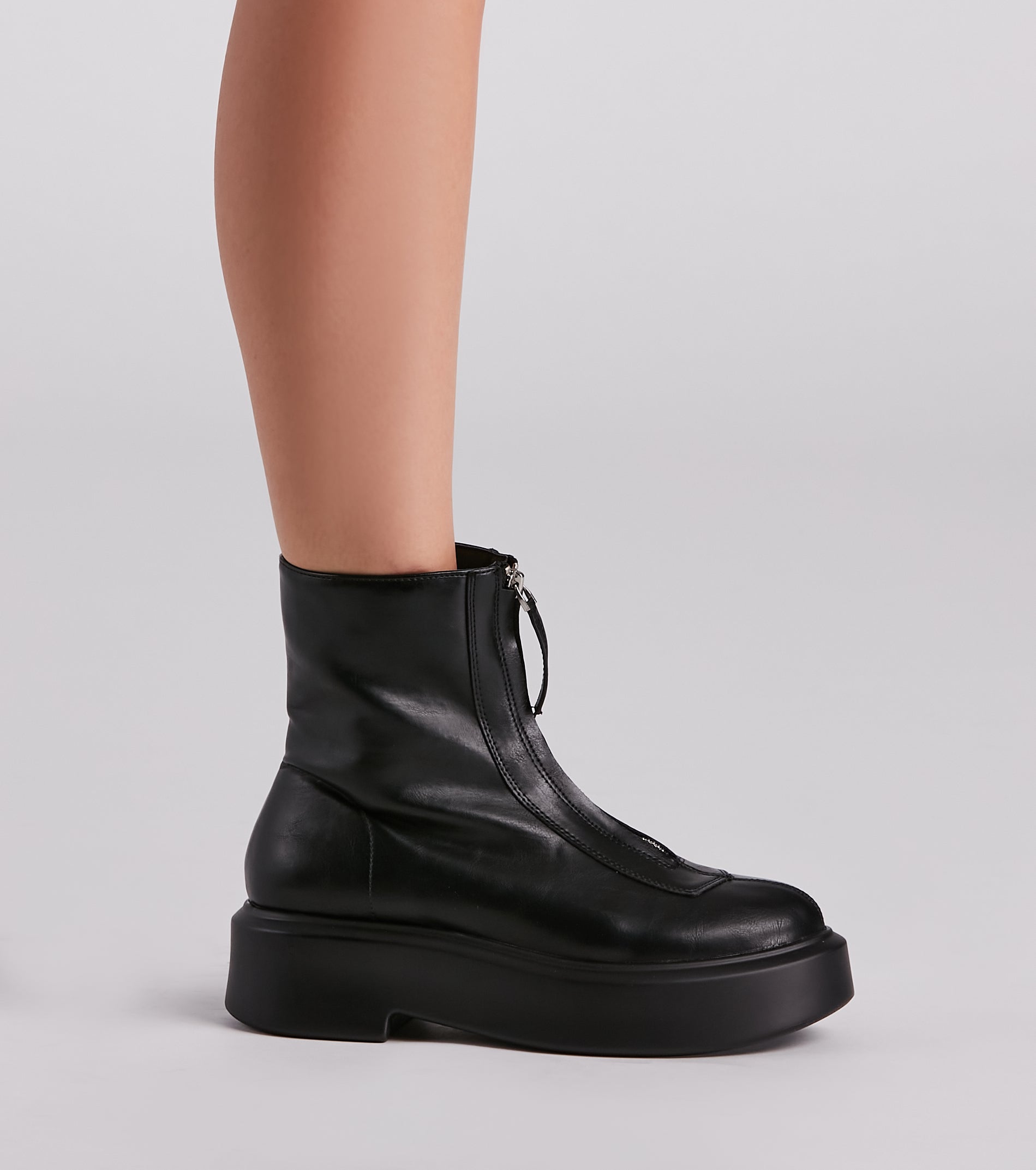 Add Some Edge Zip-Up Platform Booties - Image 3