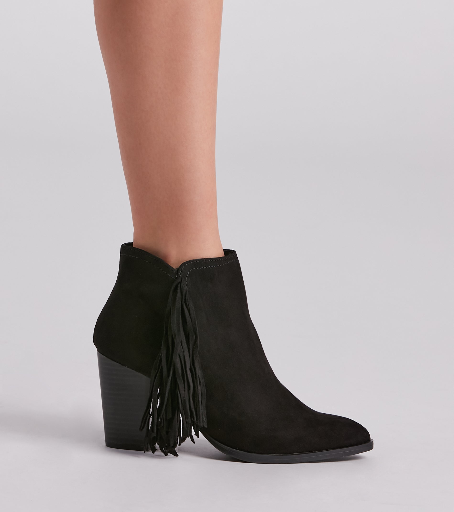 Trendy Strut Fringe Ankle Booties - Image 3