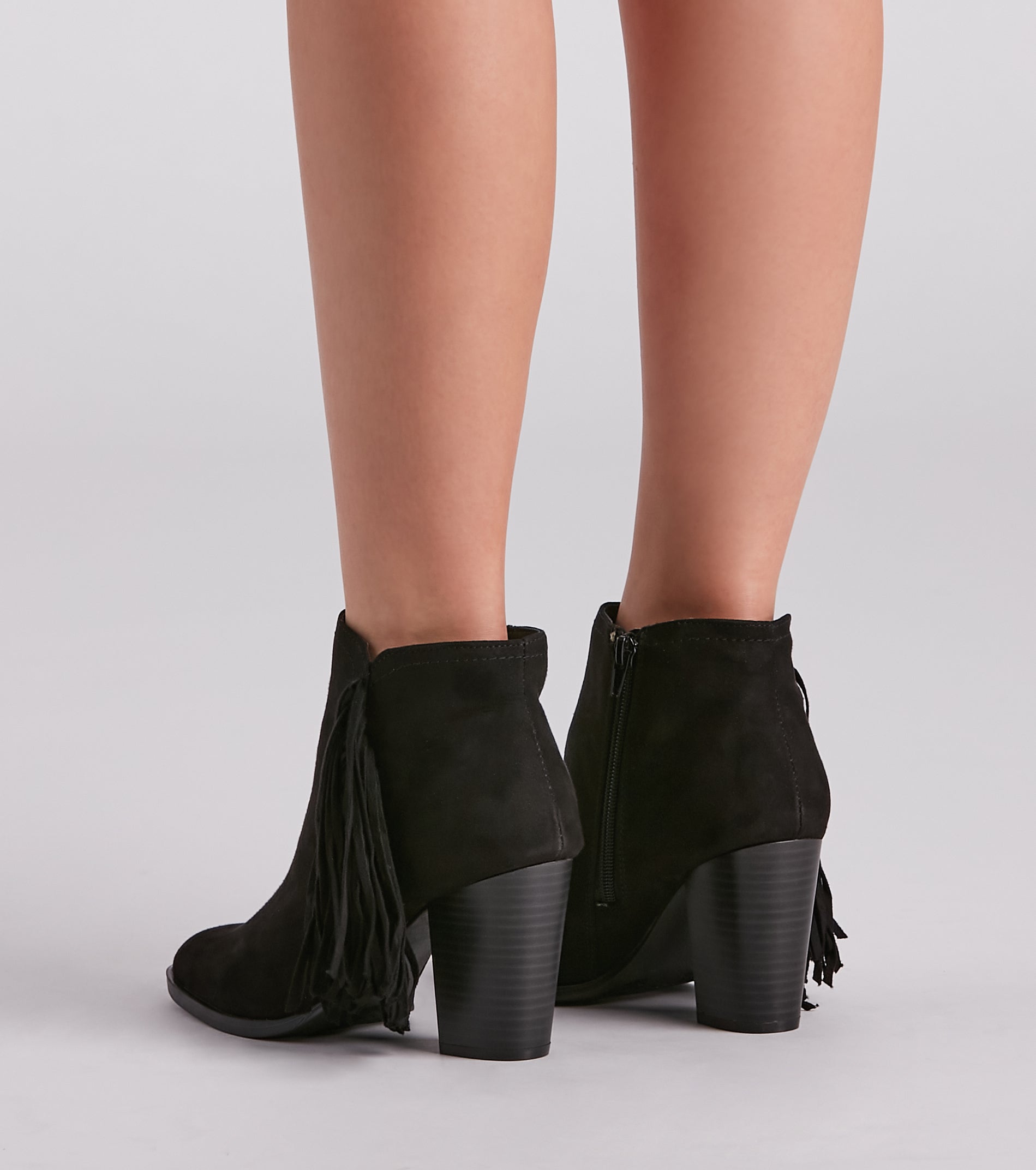 Trendy Strut Fringe Ankle Booties - Image 4