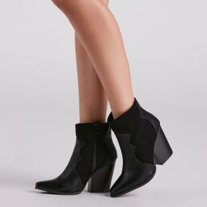 Western Chic Block Heel Booties