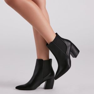 To The Point Faux Leather Booties