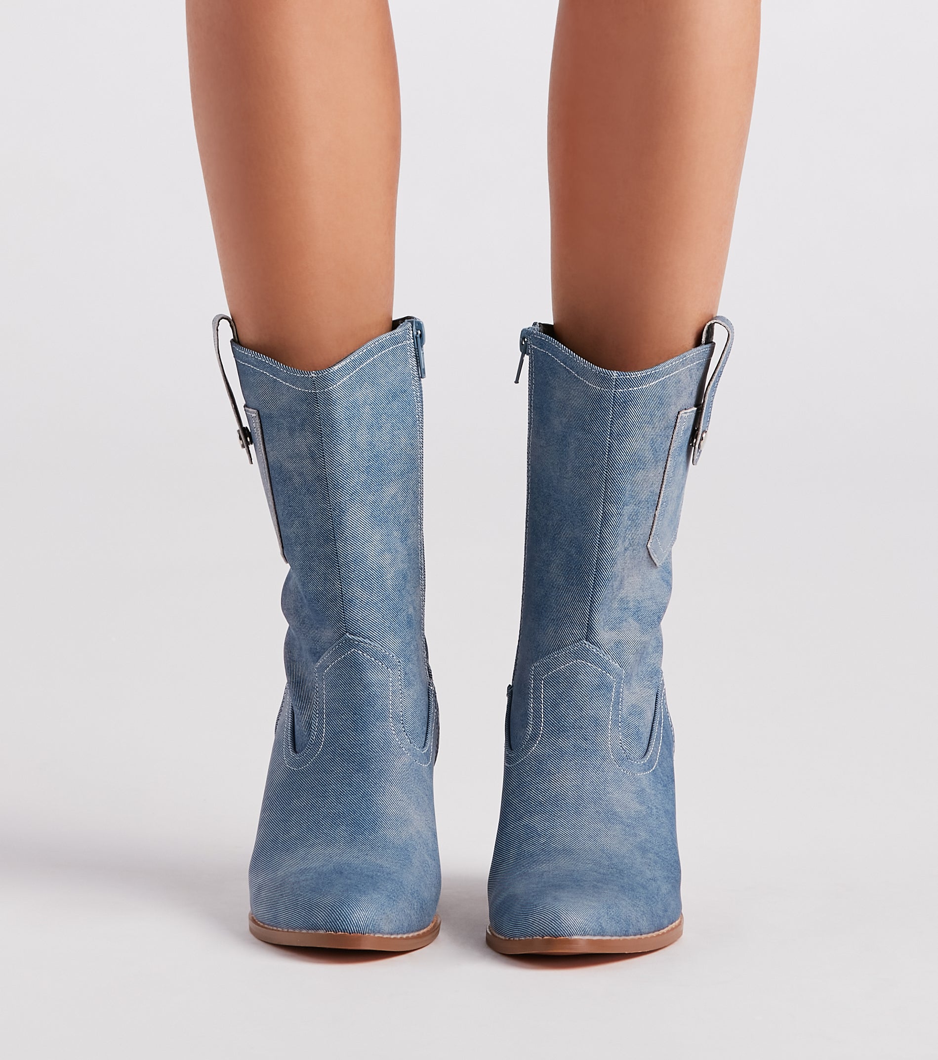 Trendy Country Style Western Denim Booties - Image 3