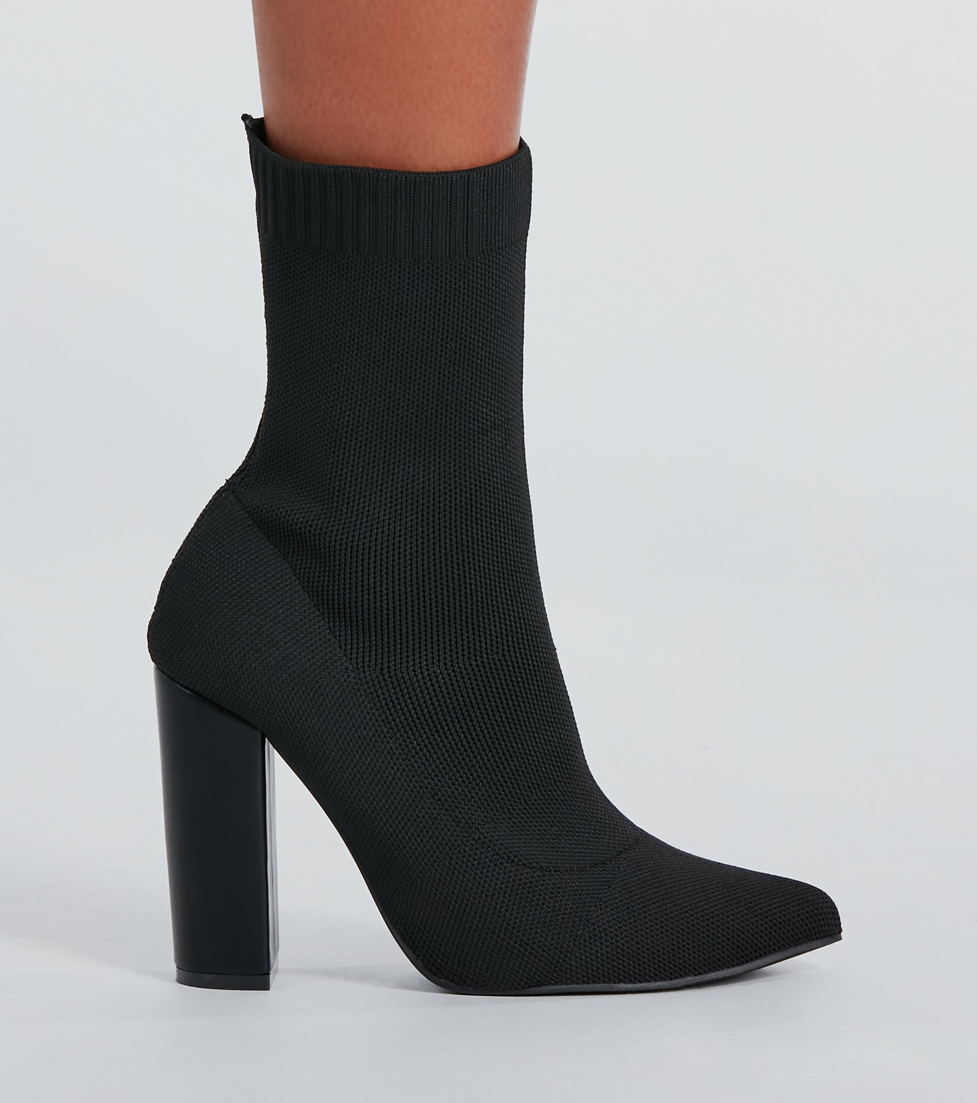 Style Points Knit Block Heel Booties - Image 3