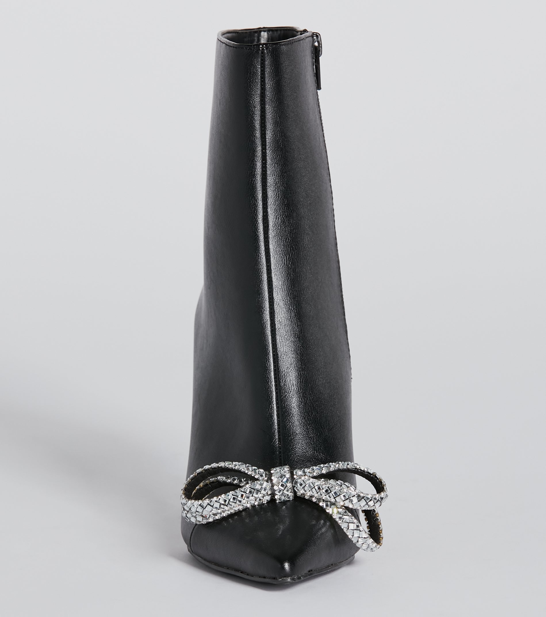 Gift Of Fab Faux Leather Rhinestone Bow Booties - Image 3
