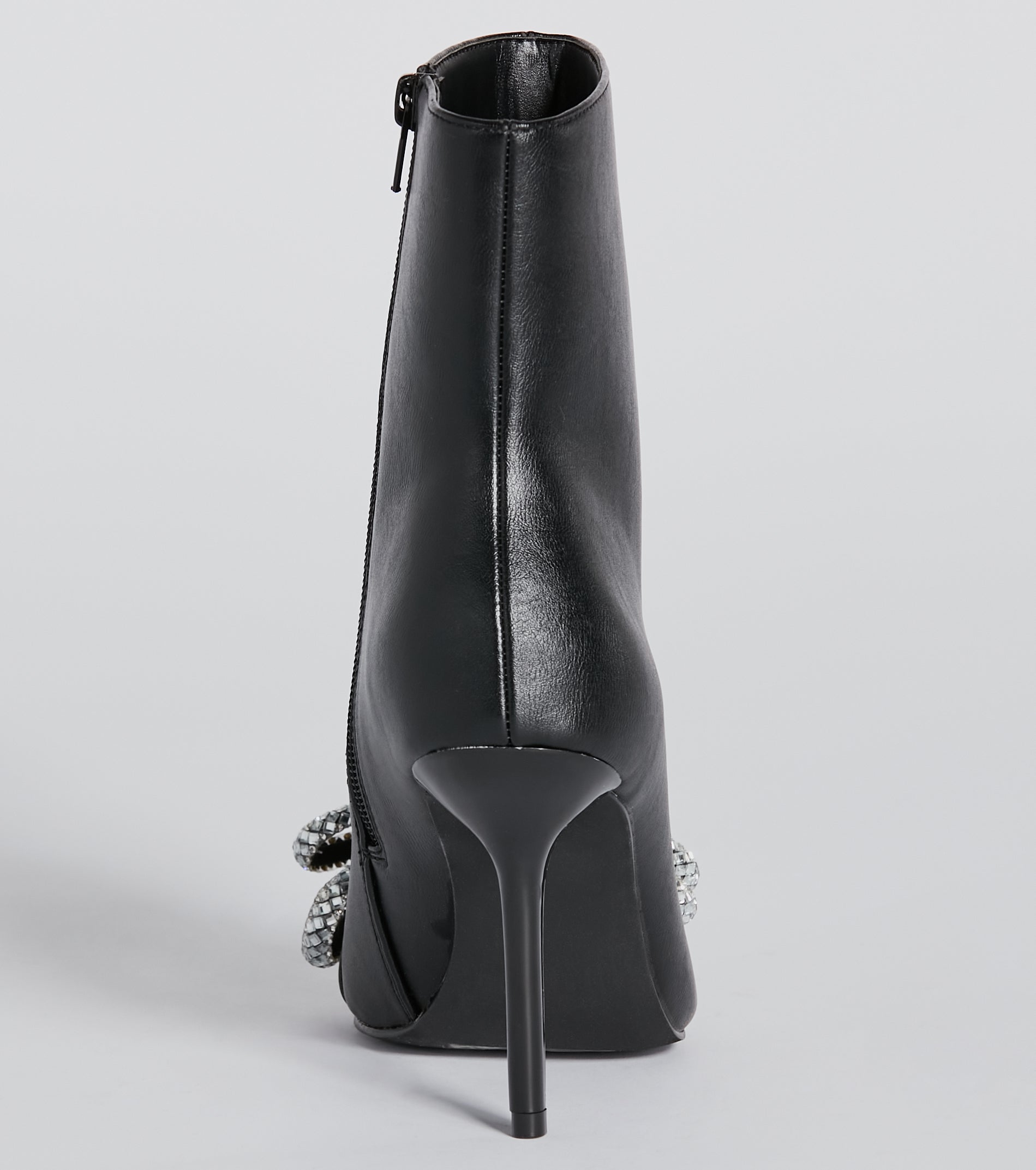 Gift Of Fab Faux Leather Rhinestone Bow Booties - Image 4