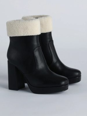 Cold Babe Faux Sherpa Block Heel Booties