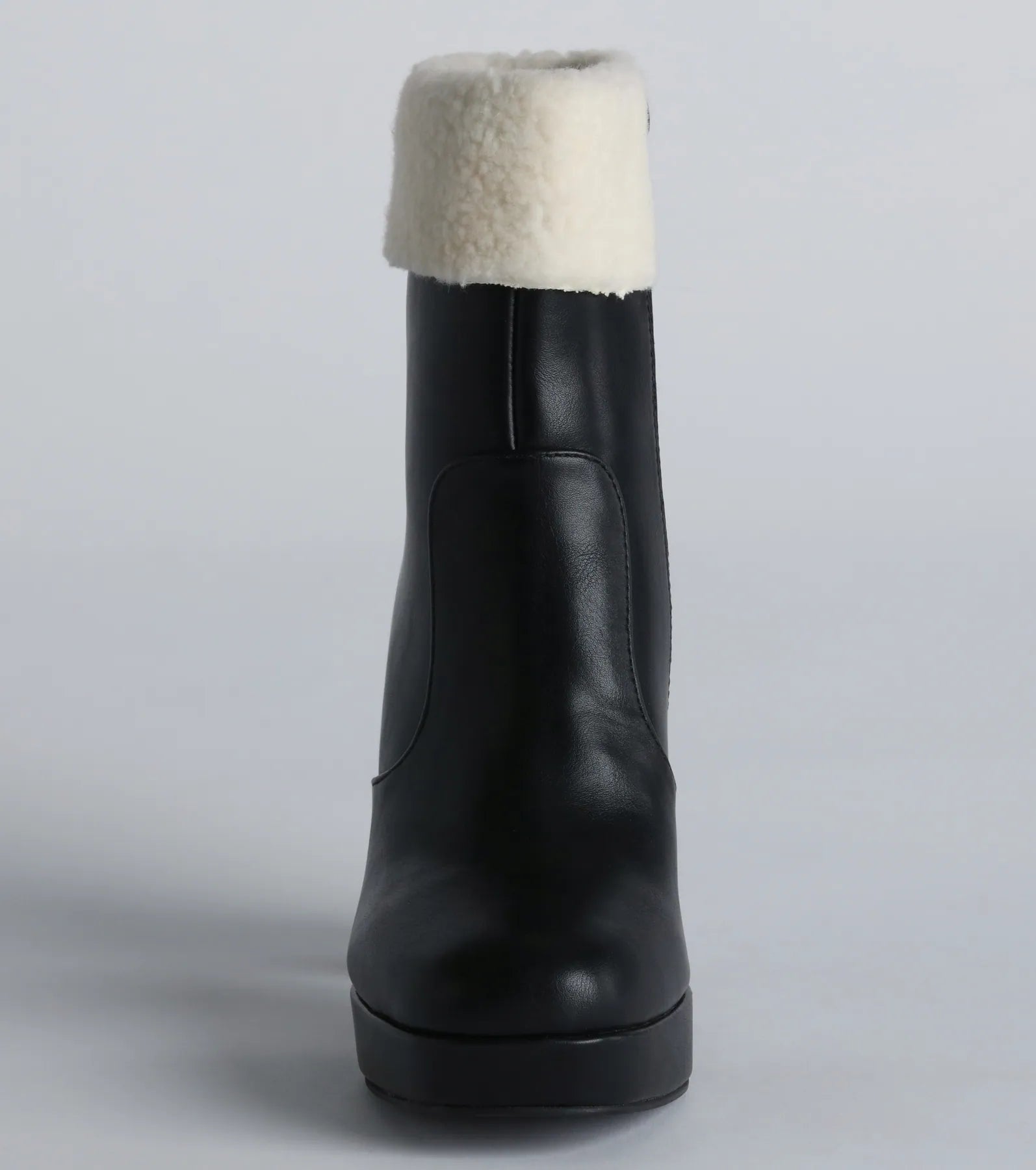 Cold Babe Faux Sherpa Block Heel Booties - Image 3