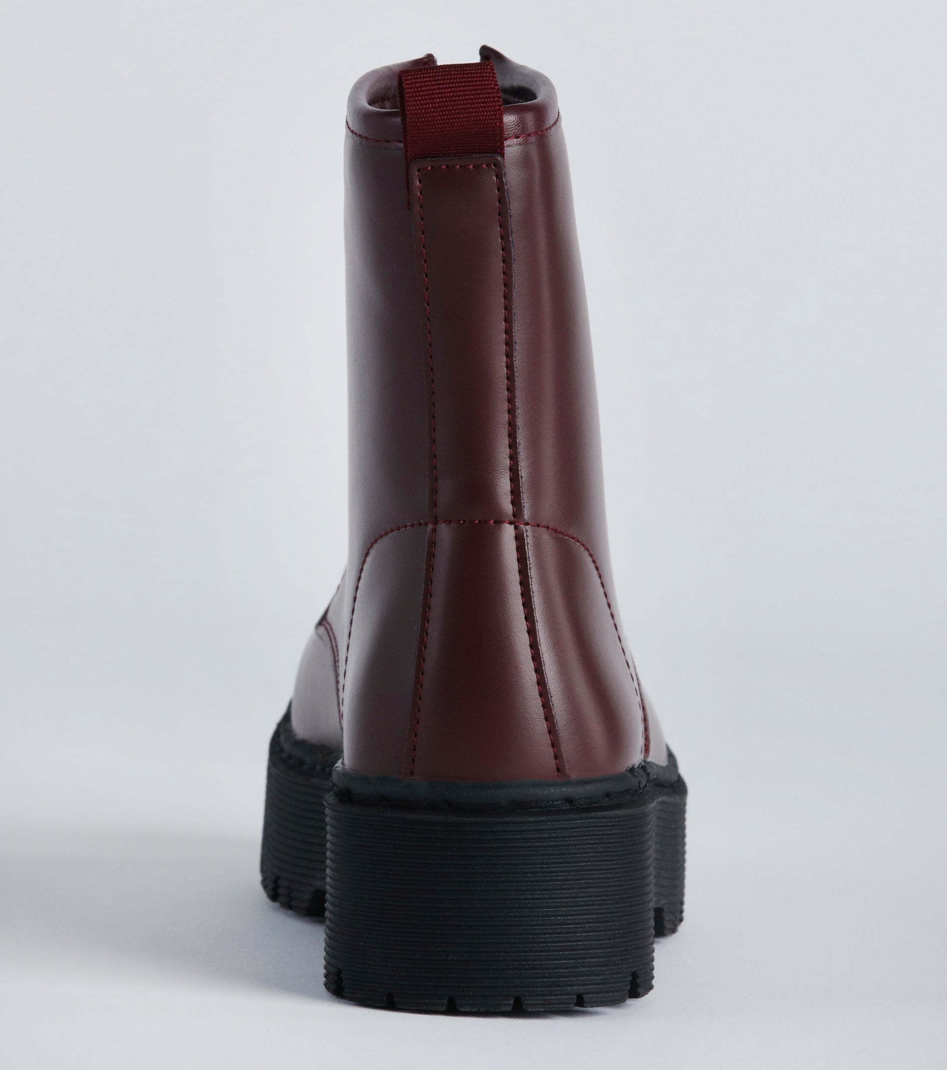 Cute March Faux Leather Lug Combat Booties - Image 4