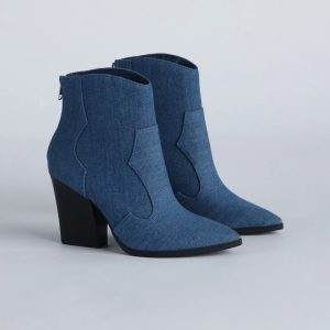 Country Nights Denim Western Booties