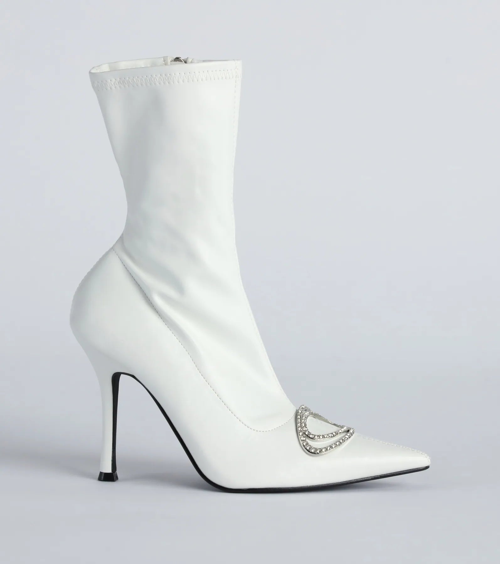 Point Me To Chic Rhinestone Stiletto Booties - Image 6