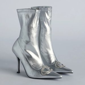 Point Me To Chic Rhinestone Stiletto Booties
