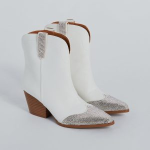 Sparkle Time Rhinestone Western Ankle Booties