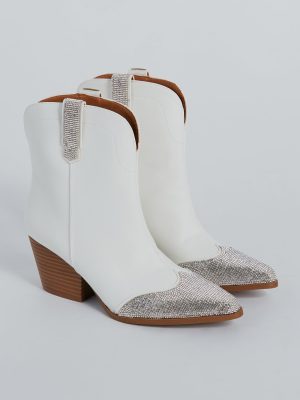 Sparkle Time Rhinestone Western Ankle Booties