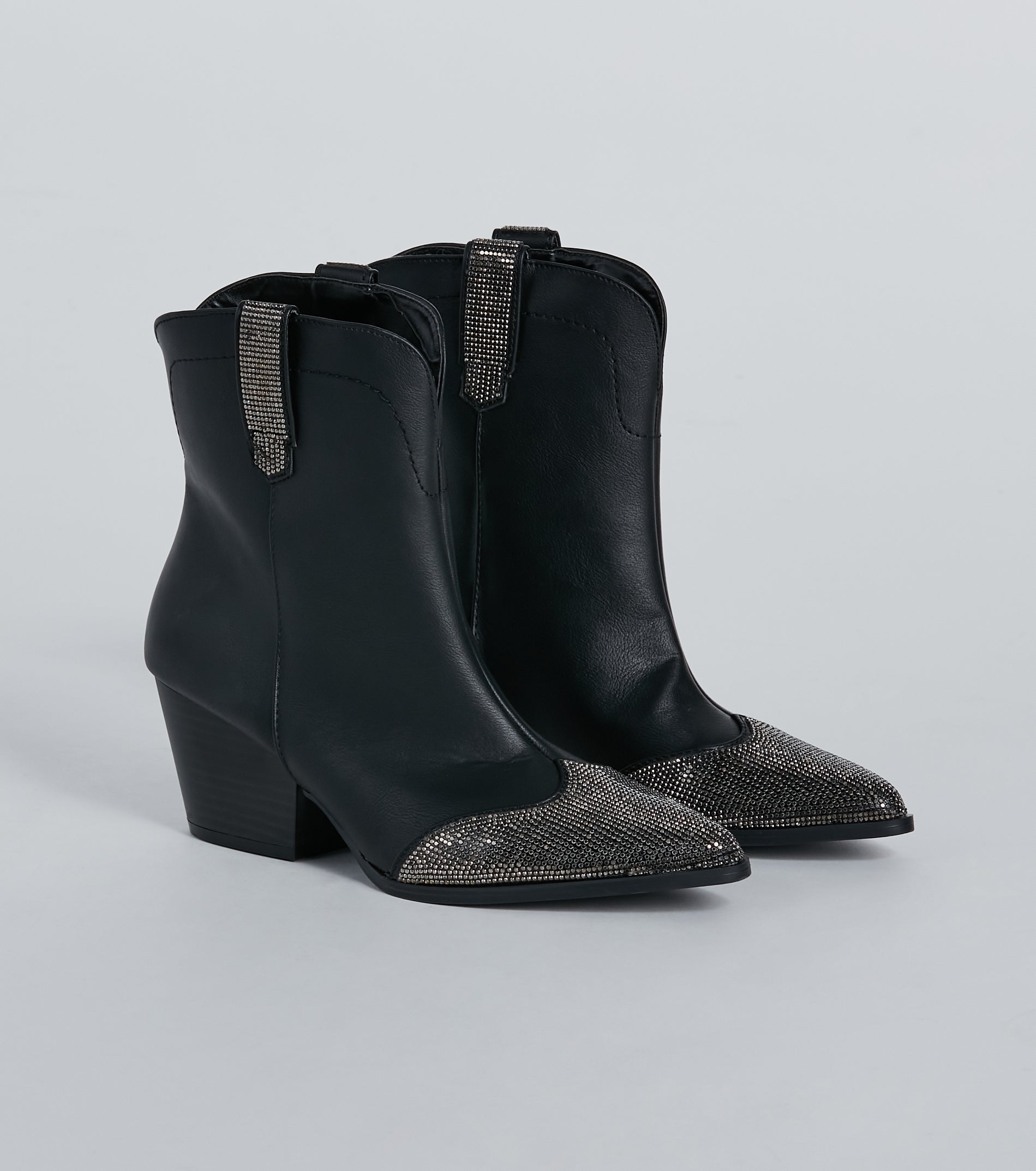 Sparkle Time Rhinestone Western Ankle Booties - Image 5