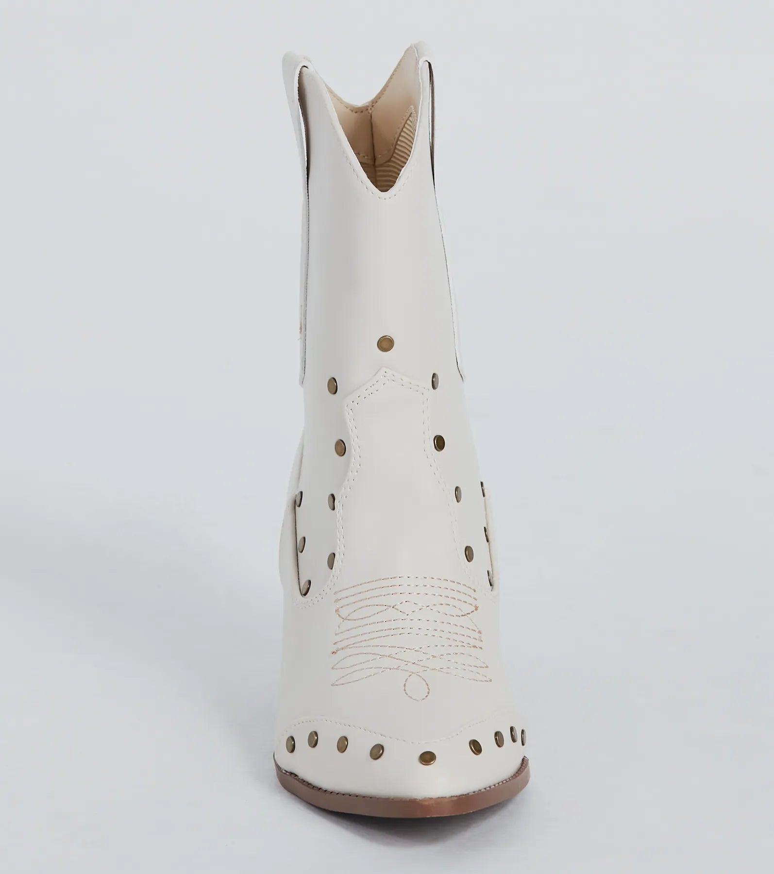 Country Vibes Studded Faux Leather Western Booties - Image 3