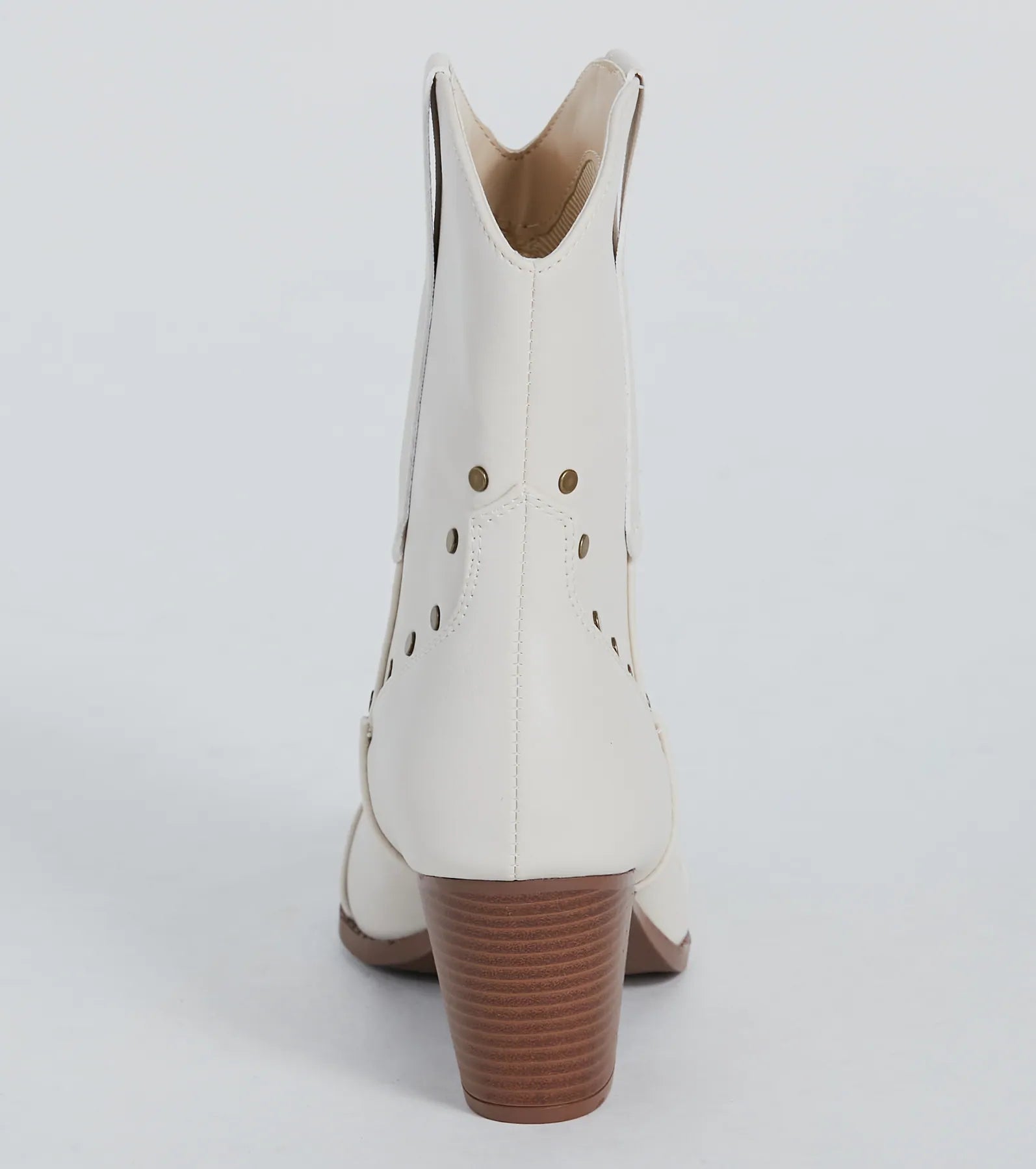 Country Vibes Studded Faux Leather Western Booties - Image 4