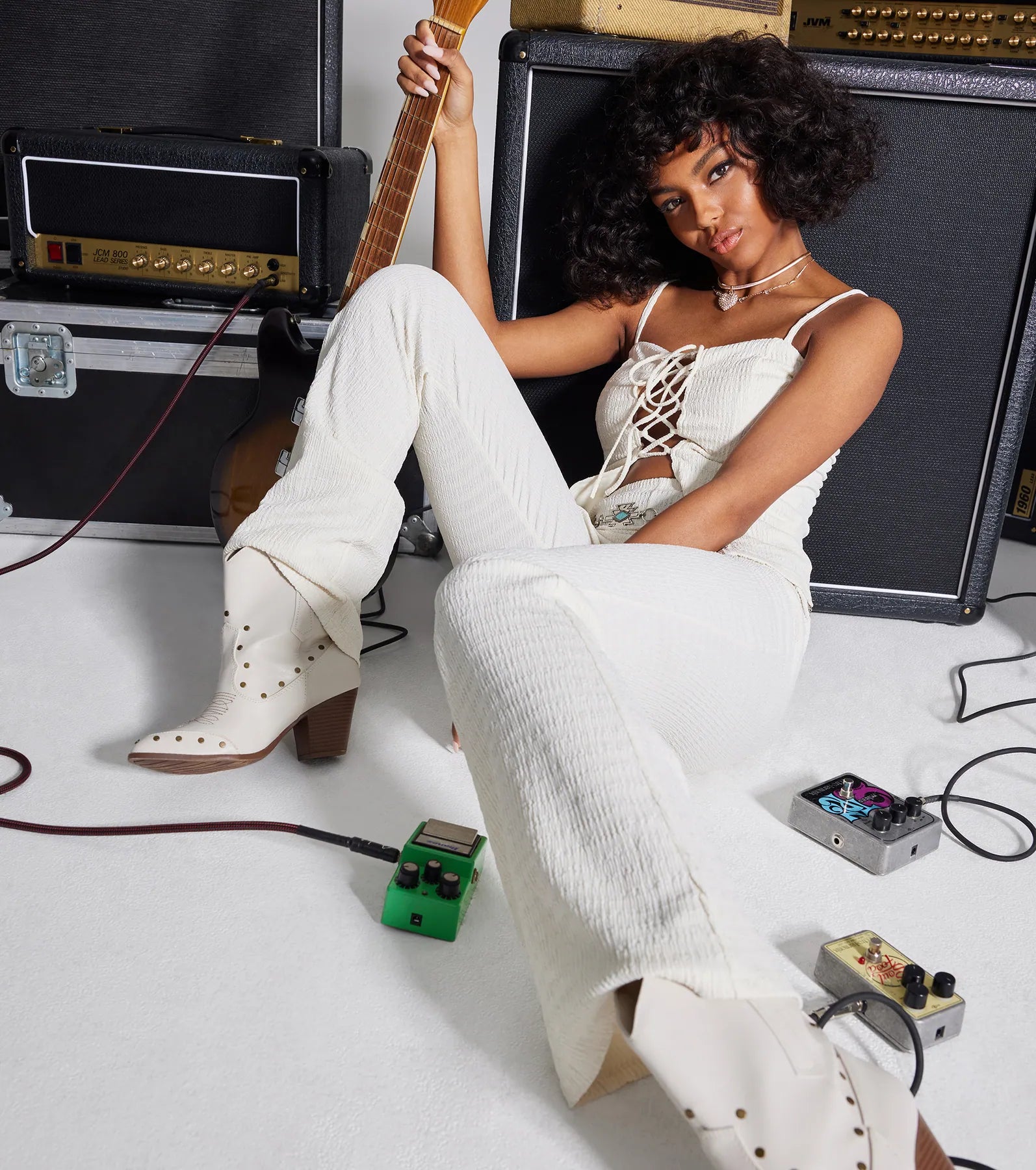 Country Vibes Studded Faux Leather Western Booties - Image 5