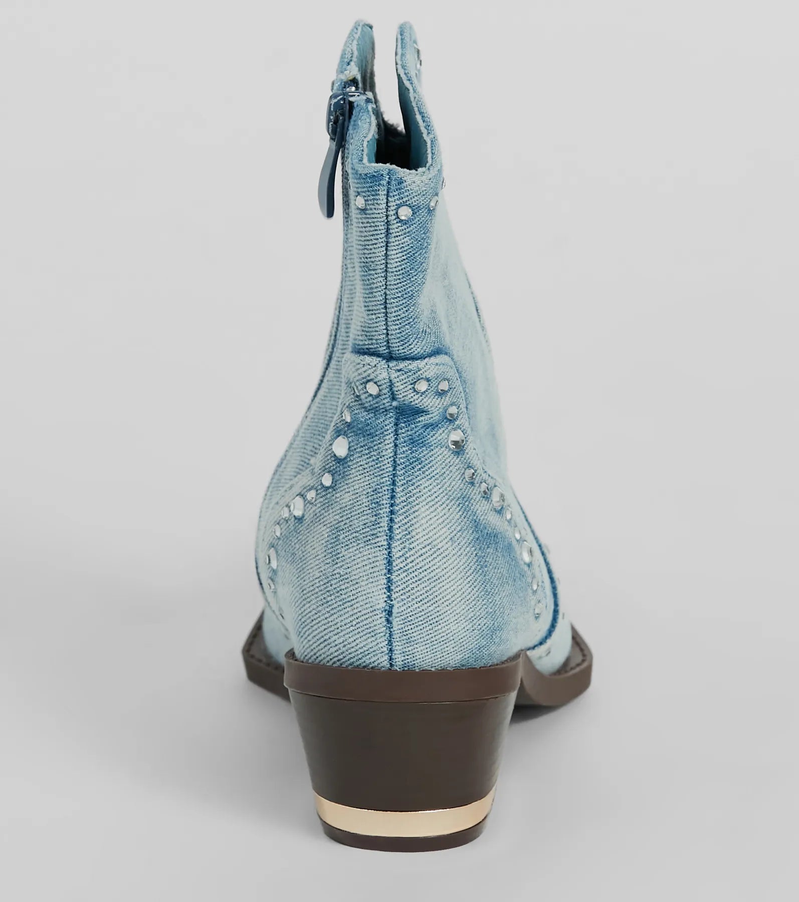 Cowgirl Charm Rhinestone Western Denim Booties - Image 4