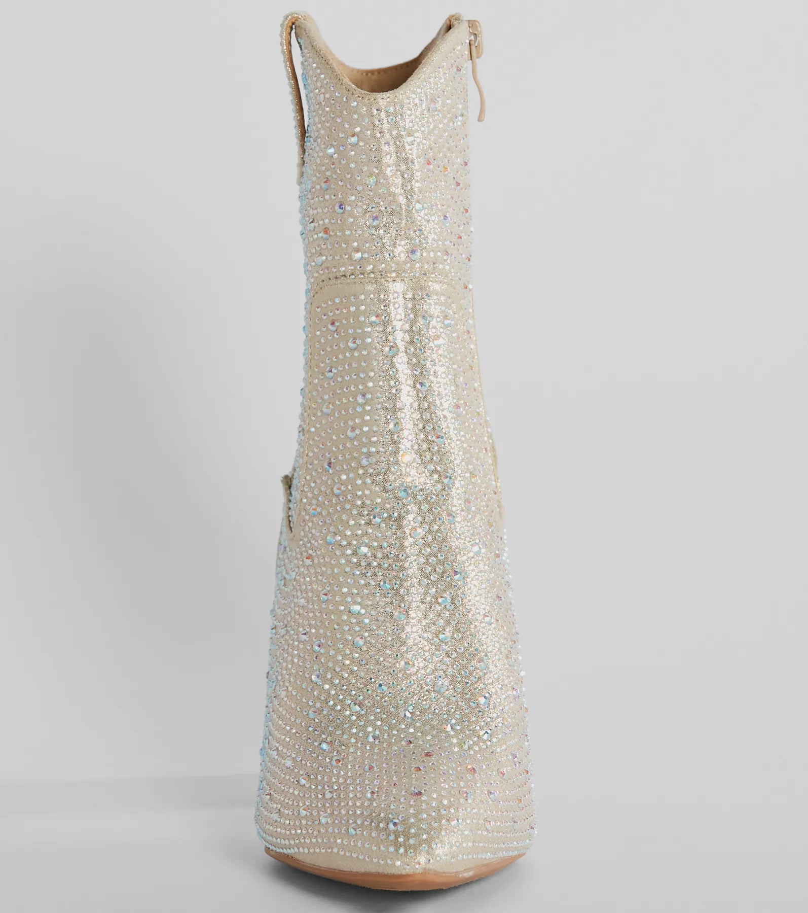 Fabulous Star Rhinestone Metallic Western Booties - Image 3