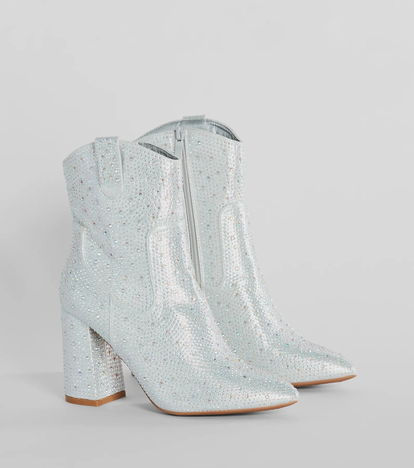 Fabulous Star Rhinestone Metallic Western Booties - Image 5