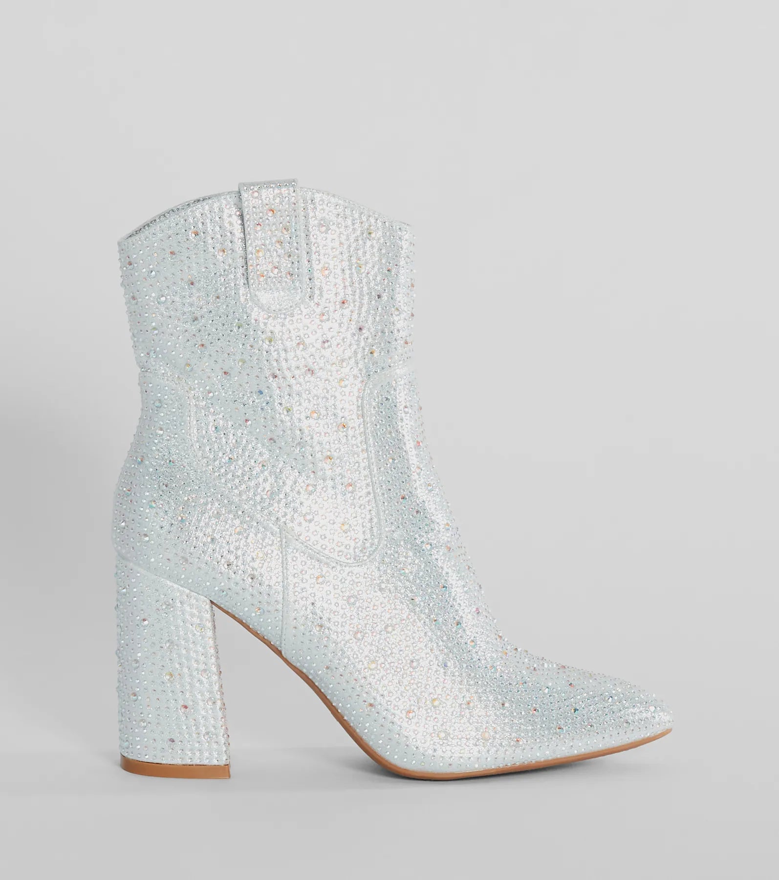 Fabulous Star Rhinestone Metallic Western Booties - Image 6