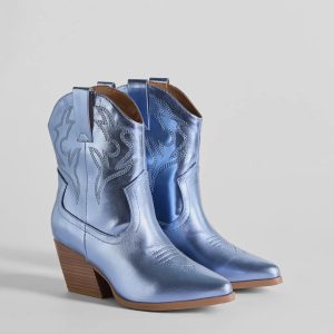 Glow Up Cowgirl Metallic Booties