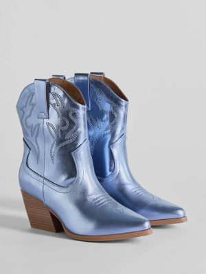Glow Up Cowgirl Metallic Booties