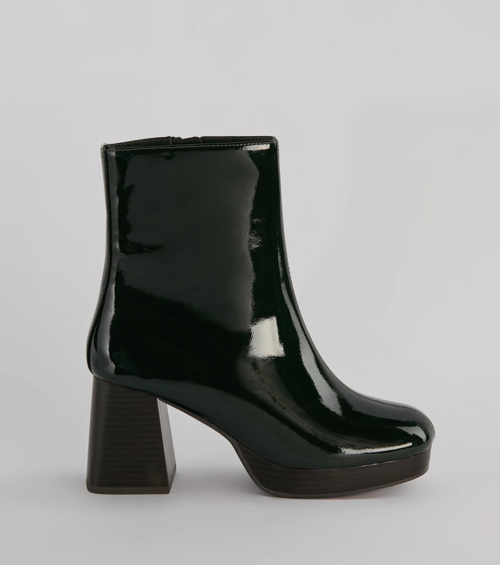 Seize The Moment Patent Block Heel Booties - Image 2